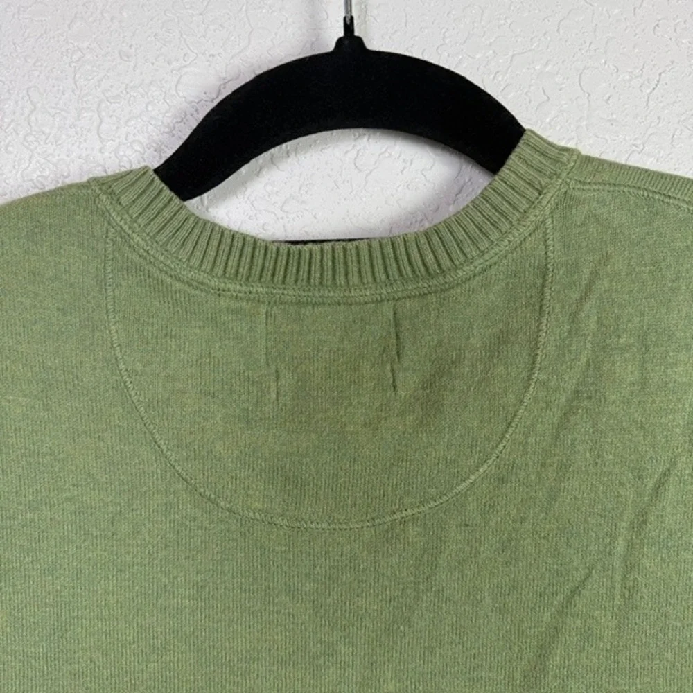 Banana Republic Cotton Cashmere V-Neck Sweater Vest Green Medium